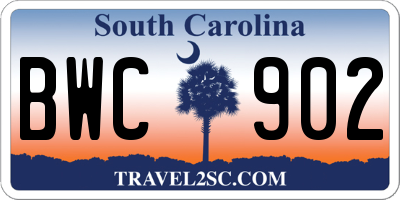 SC license plate BWC902