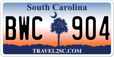 SC license plate BWC904