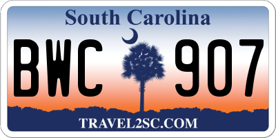 SC license plate BWC907