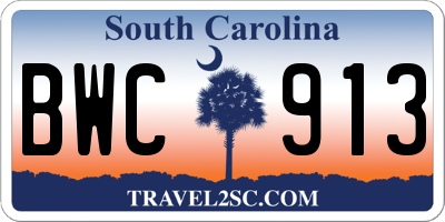 SC license plate BWC913