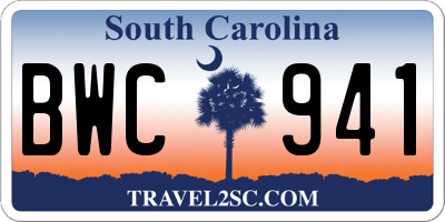 SC license plate BWC941