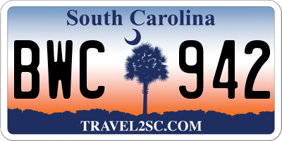 SC license plate BWC942