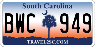 SC license plate BWC949