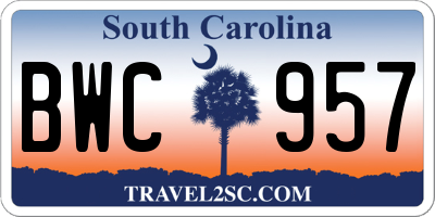 SC license plate BWC957