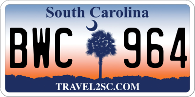 SC license plate BWC964