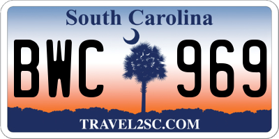 SC license plate BWC969