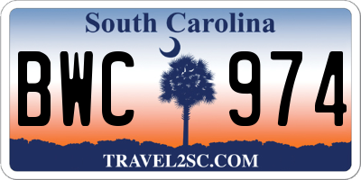 SC license plate BWC974
