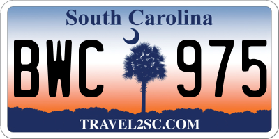 SC license plate BWC975