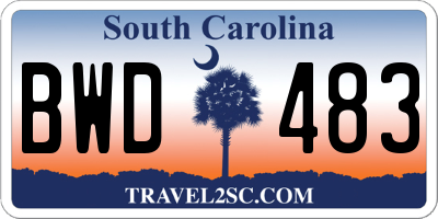 SC license plate BWD483