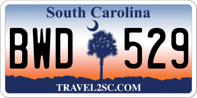 SC license plate BWD529