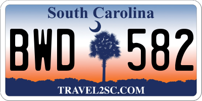 SC license plate BWD582