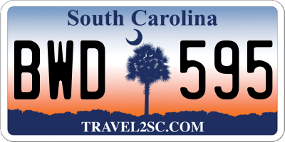 SC license plate BWD595