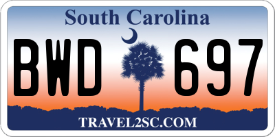 SC license plate BWD697
