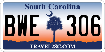 SC license plate BWE306
