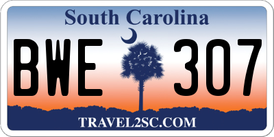 SC license plate BWE307