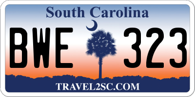 SC license plate BWE323