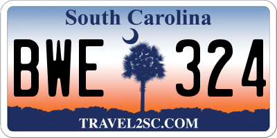 SC license plate BWE324