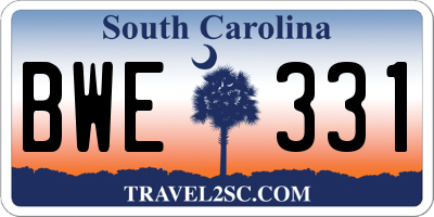 SC license plate BWE331