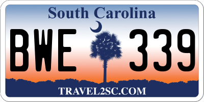 SC license plate BWE339