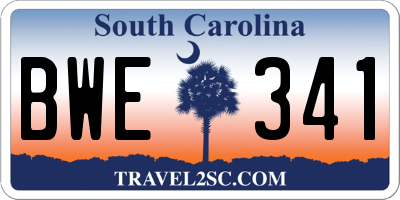 SC license plate BWE341
