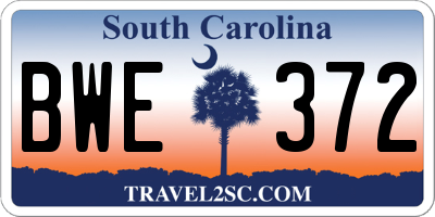 SC license plate BWE372