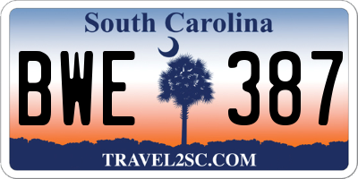 SC license plate BWE387
