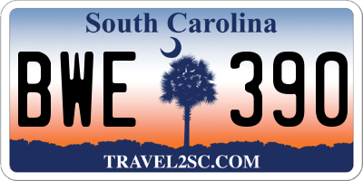 SC license plate BWE390