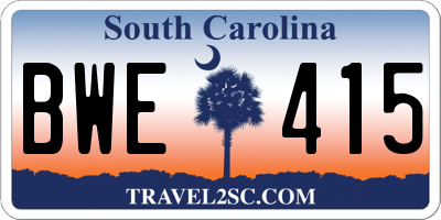 SC license plate BWE415