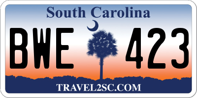 SC license plate BWE423
