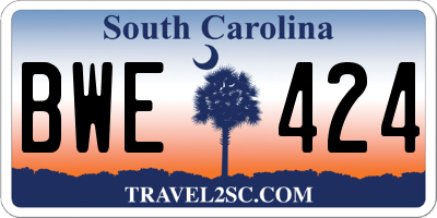 SC license plate BWE424