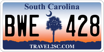 SC license plate BWE428
