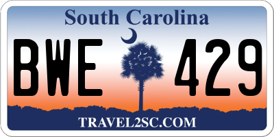 SC license plate BWE429