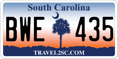 SC license plate BWE435