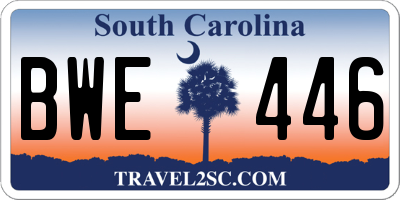 SC license plate BWE446