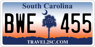 SC license plate BWE455