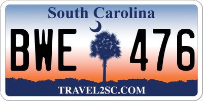 SC license plate BWE476