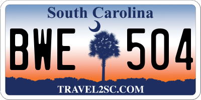 SC license plate BWE504
