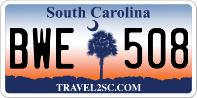 SC license plate BWE508