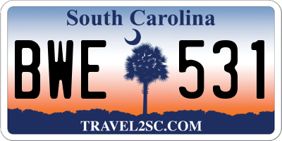 SC license plate BWE531