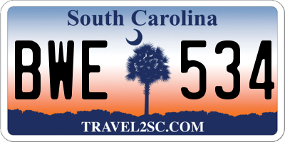 SC license plate BWE534