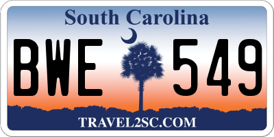 SC license plate BWE549