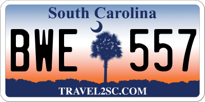 SC license plate BWE557