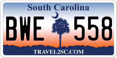SC license plate BWE558