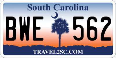 SC license plate BWE562