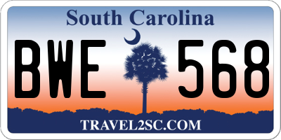 SC license plate BWE568