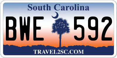 SC license plate BWE592