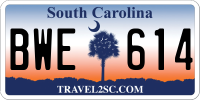 SC license plate BWE614
