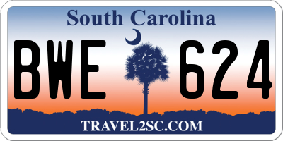 SC license plate BWE624