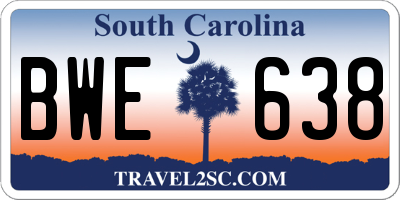 SC license plate BWE638