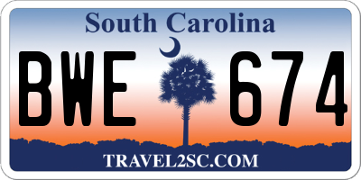 SC license plate BWE674
